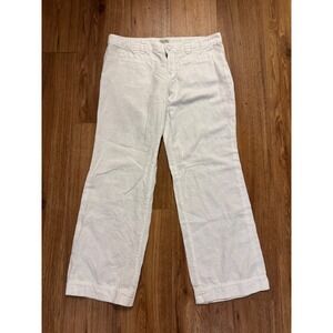 Converse OneStar Womens White Linen Blend Wide Leg Pants Fit 3 Size 8 Low Rise